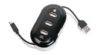 HUB MOVIL 3 PTOS USB2.0 - BUILT-IN MINI-B IOGEAR :: Tienda Clic, computadoras, consumibles y productos de computacion línea